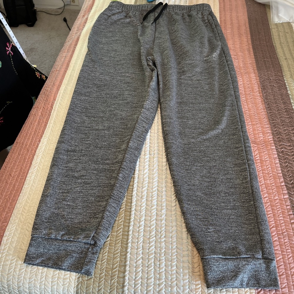 Mitre Heather Gray Sweatpants Mens Large Activewear Zipper Pocket Gym Joggers